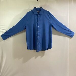 Michael Kors Men's Extra Large Blue Slim Fit Button Down Long Sleeve Dress Shirt